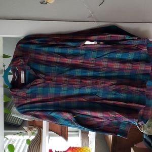 Vtg Plaid Button Down Shirt